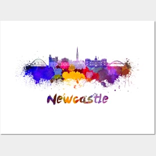 Newcastle skyline in watercolor Posters and Art